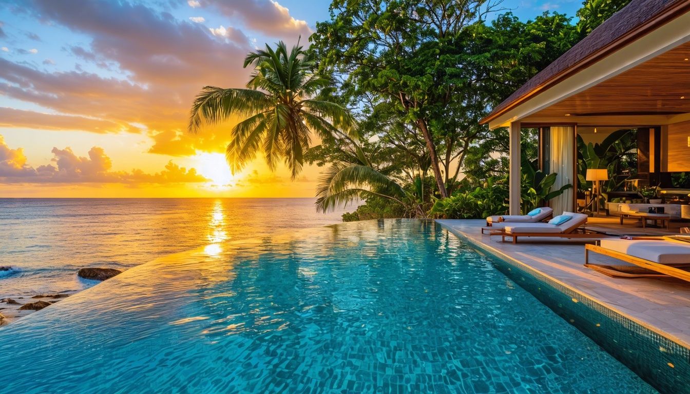 A serene oceanfront villa with a private infinity pool in the Dominican Republic.
