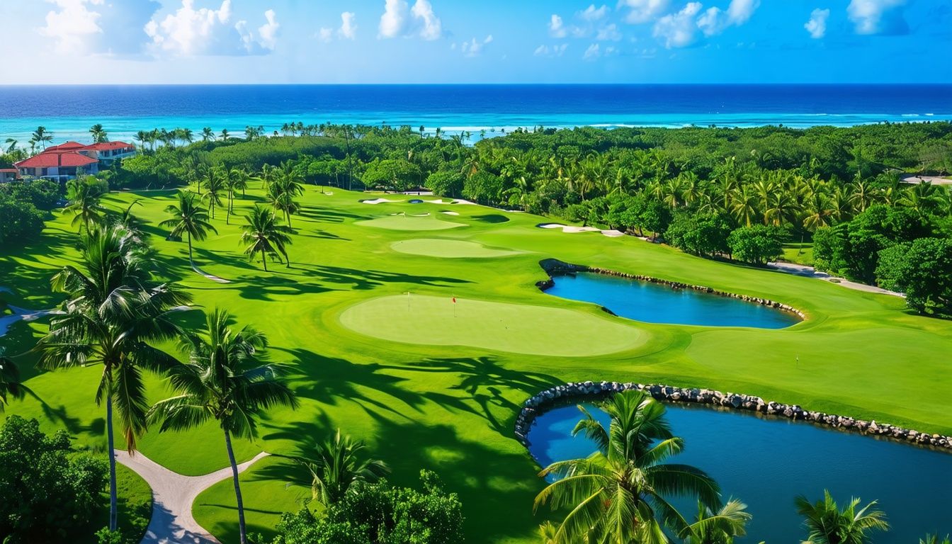 Aerial view of La Cana Golf Club in the Dominican Republic.