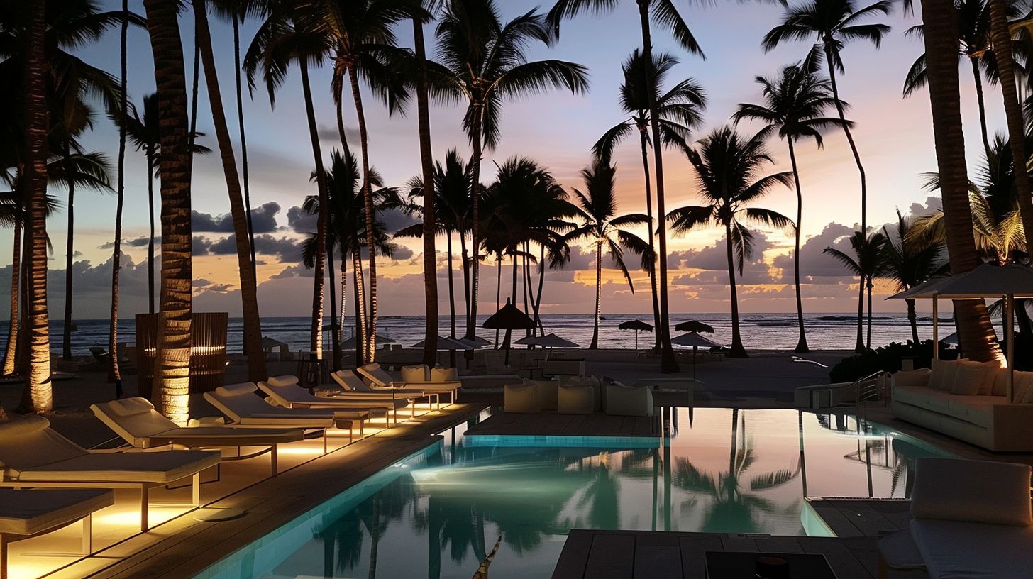 Luxurious beachfront resort in the Dominican Republic with exclusive amenities.