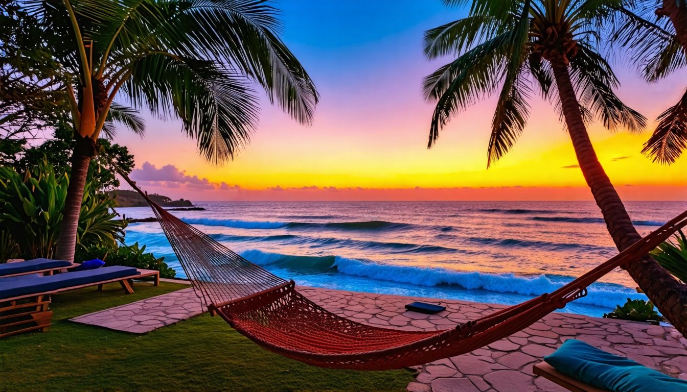 A serene beachfront villa at dusk in Casa De Campo.