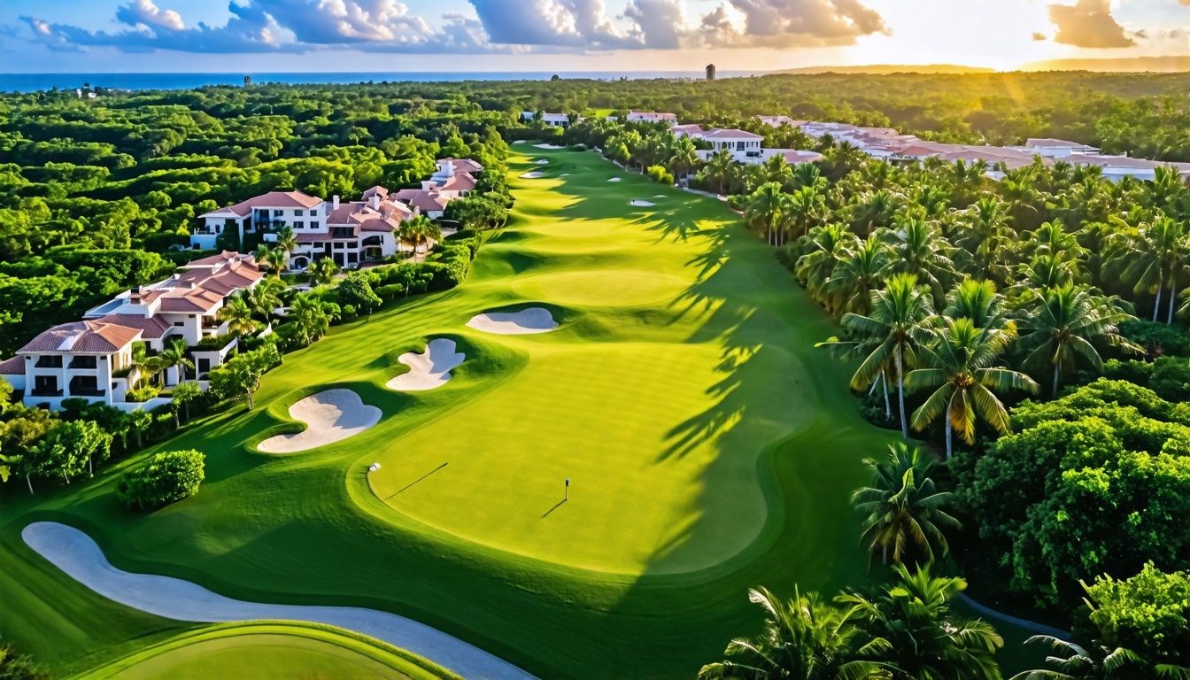 Aerial view of Casa de Campo Resort & Villas with lush golf courses and luxurious villas.