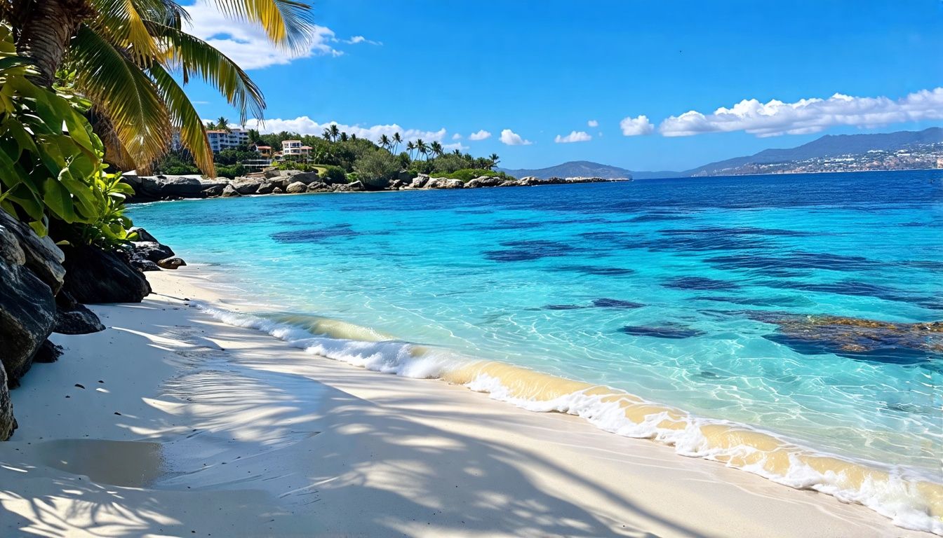 A tranquil view of Catalina Island's pristine beach and clear waters.