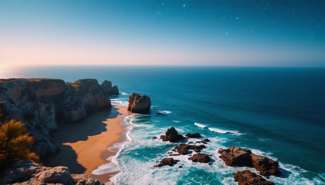 A sunset view of El Morro cliff overlooking the Caribbean Sea.