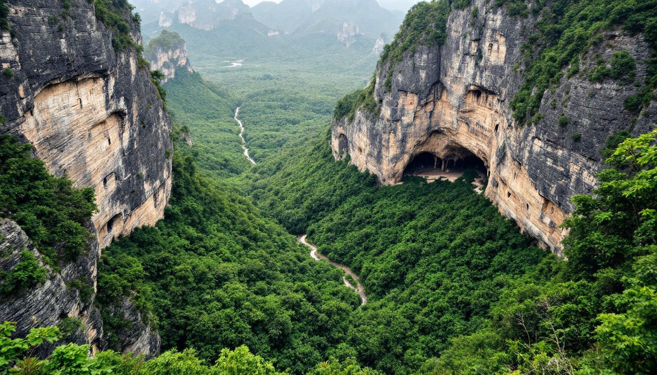 Stunning limestone formations of Los Haitises National Park.