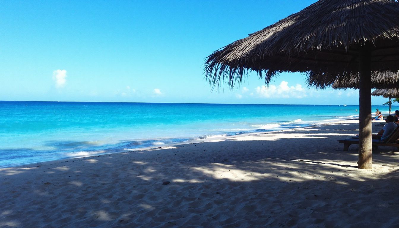 A serene beach in Punta Cana with white sand and turquoise waters.