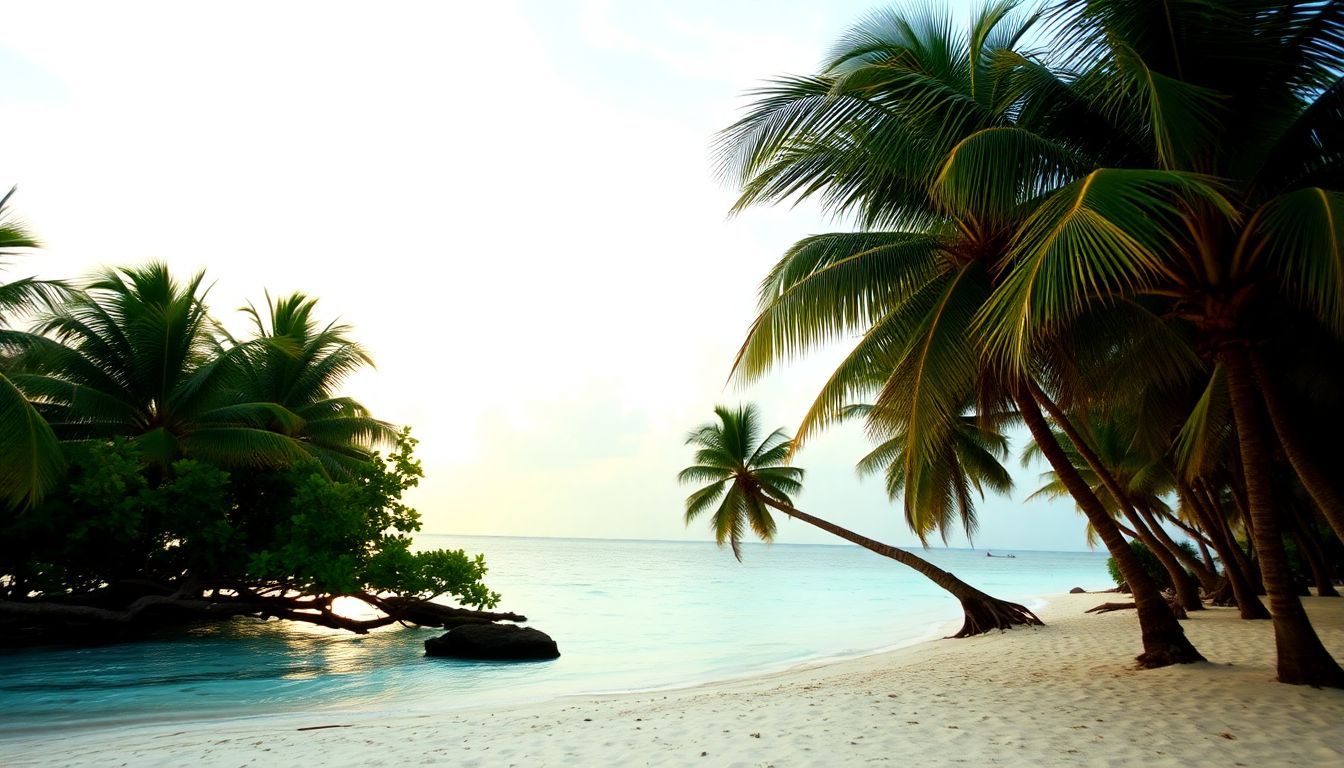 Secluded tropical beach in the Dominican Republic with clear turquoise waters.