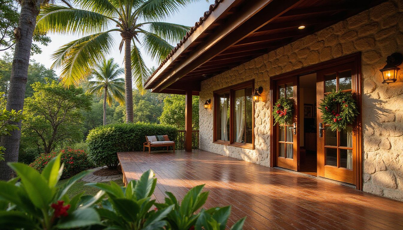 Luxury villa in Casa de Campo with inviting holiday decorations.