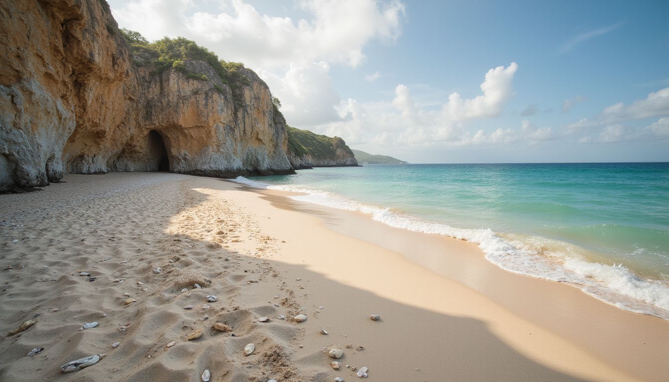 Candid view of Playa RincÃ³n's serene, untouched beach at golden hour.